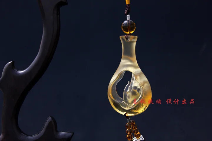 Coloured glaze bottle Bergamot Buddhist supplies Coloured glaze car ornaments Car pendant Custom gift
