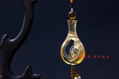 Coloured glaze bottle Bergamot Buddhist supplies Coloured glaze car ornaments Car pendant Custom gift