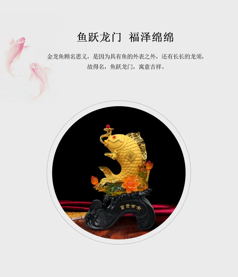 Good luck factory wholesale resin annual surplus Arowana ornaments home living room lobby company decoration 0406.