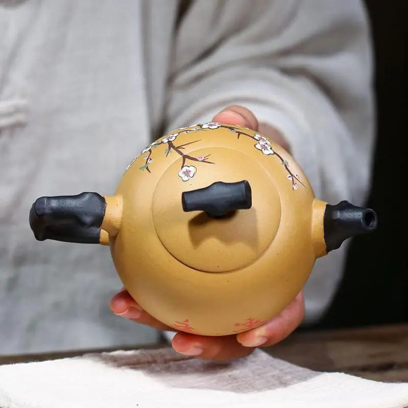 Handmade Zisha Teapot, Yixing Handmade Pot, Kung-Fu Teaware, Purple Clay Drinkware for Puer Green and Black Chinese Tea