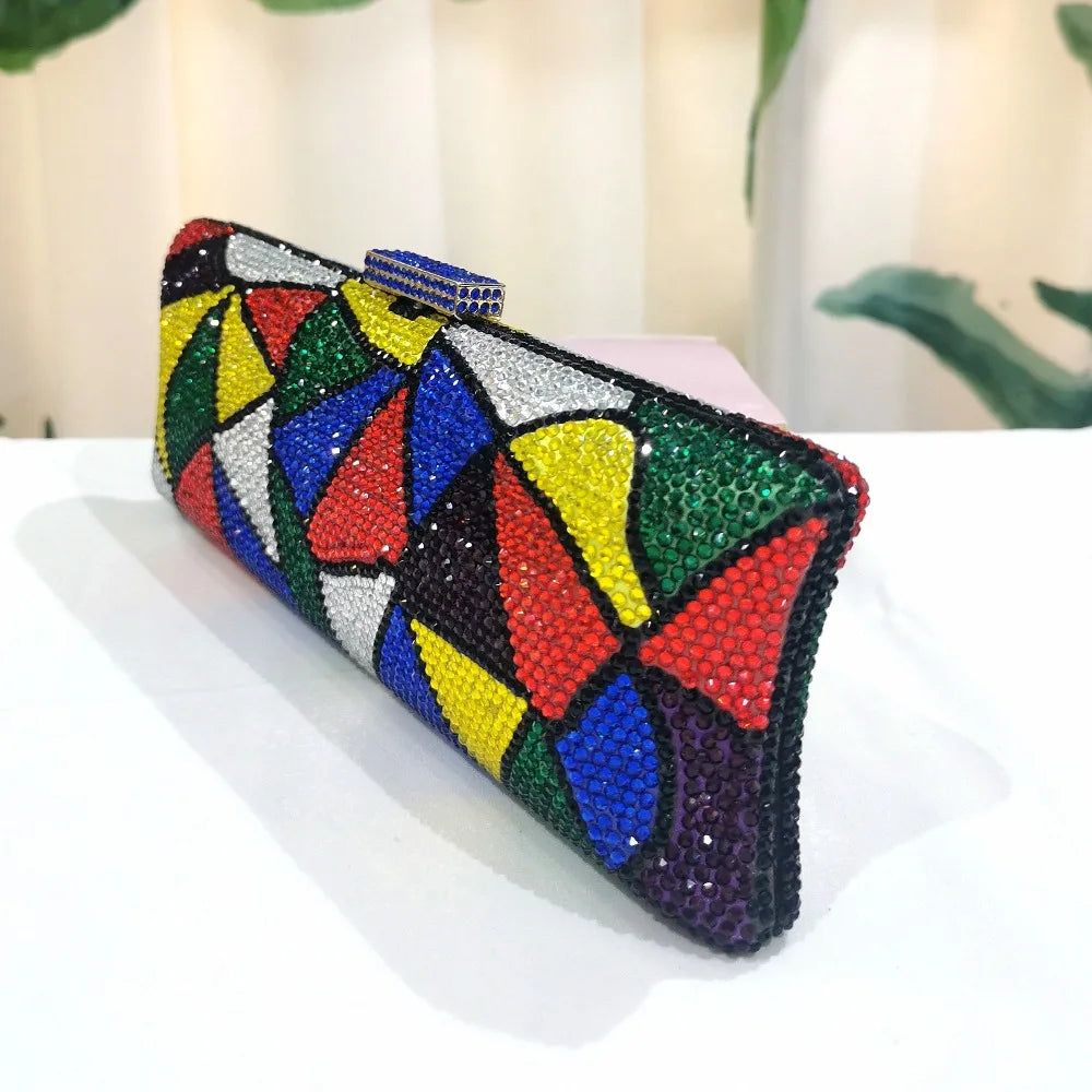 Luxury Colorful Crystal Clutch Party Purse Fashion Crystal Women's Handbag XIYUAN Brand Female Dinner Messenger Clutches Bags