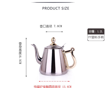 2022Stainless Steel Teapot Kettle Induction Cooker Special Gongfu Teapot Home Flat with Filter  1200ML