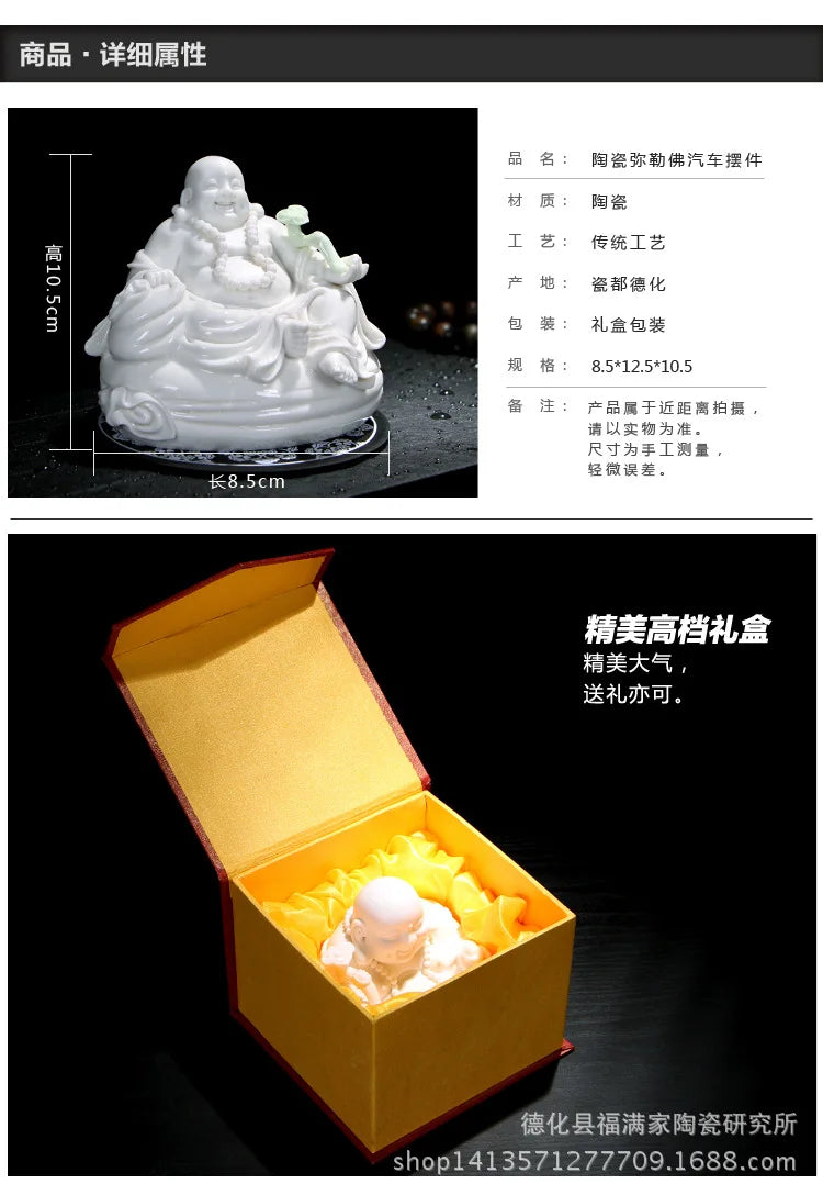 Ornaments ceramic Maitreya car Buddha car luxury perfume seat car accessories