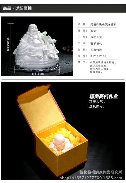 Ornaments ceramic Maitreya car Buddha car luxury perfume seat car accessories
