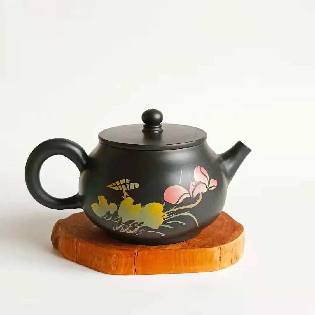 210ml Jianshui Purple Clay Pure Handmade Color filling Tea Pot(Not Yixing Zisha) Kung Fu Tea Set Drinkware Tea Ceremony