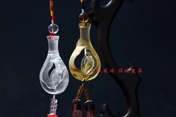 Coloured glaze bottle Bergamot Buddhist supplies Coloured glaze car ornaments Car pendant Custom gift