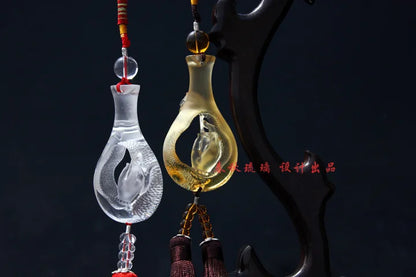 Coloured glaze bottle Bergamot Buddhist supplies Coloured glaze car ornaments Car pendant Custom gift