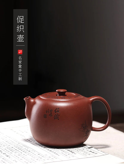 Monohydrate hall yixing recommended undressed ore handmade tea set bottom groove qing boosted pot of 300 ml