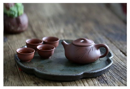 Monohydrate yixing recommended pure manual name buffer tank # 14 qing Kong Shi gourd ladle pot teapot tea set 225 ml
