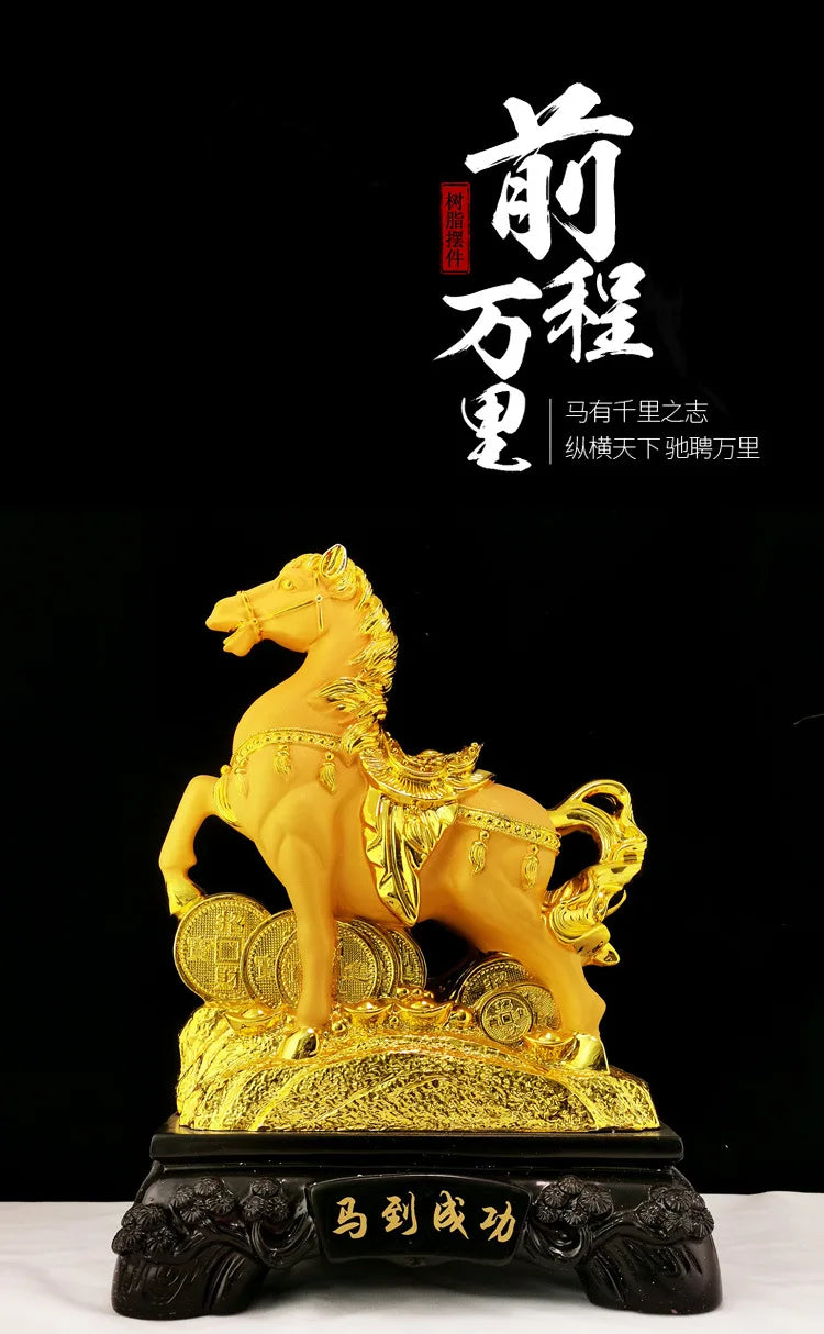 Diwansi Resin Shajin Horse Successful Handicraft Horse Ornaments Living Room Home Decoration Decoration Fortune Gifts
