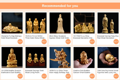 Boxwood Carving Home Decoration Lucky Feng Shui Statue Crafts Chinese Style Character Sculpture Eight Immortals Crossing The Sea