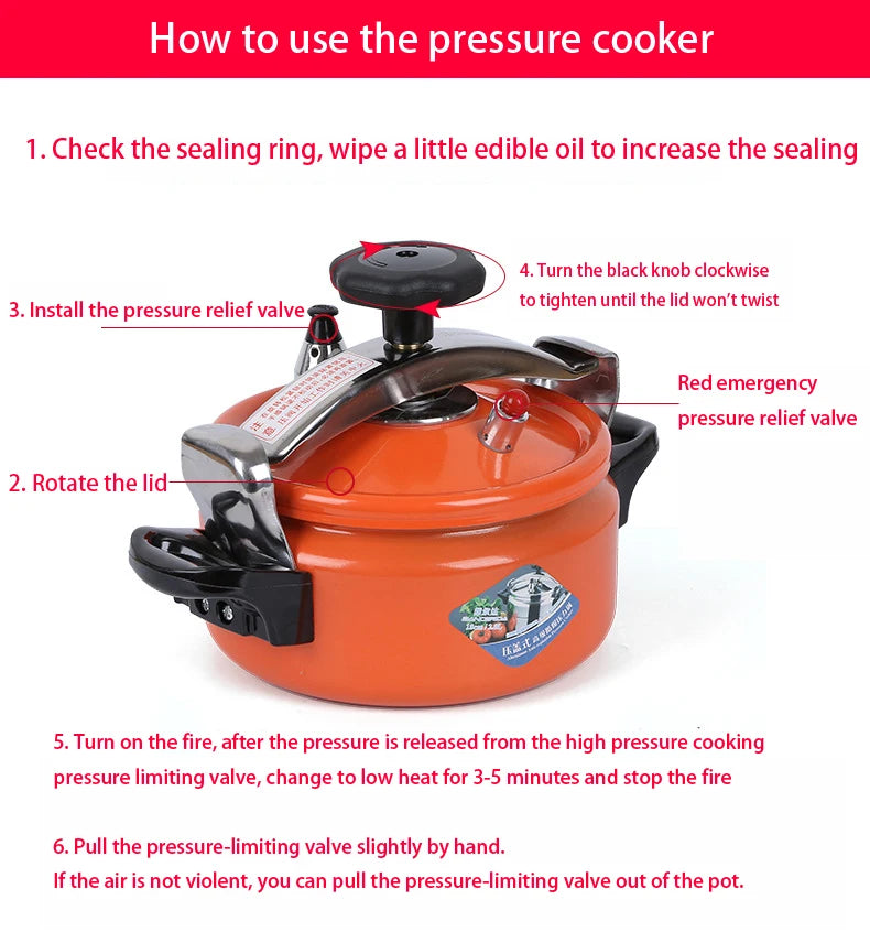 Household Outdoor Explosion-Proof Pressure Cooker Mini Soup Pot Gas Induction Cooker General 3.5L Casserole Camping Cookware