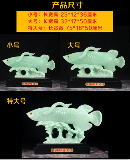 Resin Blue Ice Jade Lucky Arowana Ornaments Crafts Home Living Room Office Decoration Opening Gifts Wholesale Home Decoration