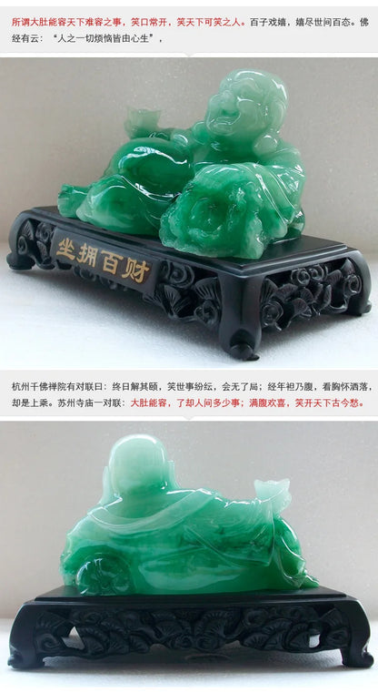 Zhaocai Maitreya Buddha Ornaments Opening Gifts Feng Shui Home Living Room Accessories Jade Buddha  budda  home decoration