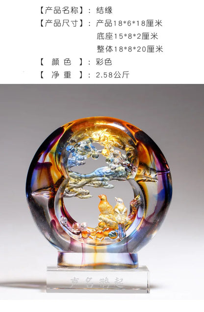 Colored glaze crafts Magpie ornaments Happiness appears in one's face Girlfriend love gift souvenir