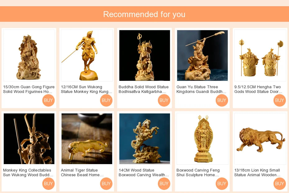 Movie Magical Boy Nezha Wood Statue Home Decorations Chinese Folk Traditional Crafts Boxwood Statue