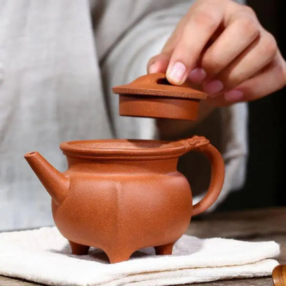 Handmade Kung-Fu Teaware, Three-Legged Dragon Shadow Teapot, Zisha Teapot, Purple Clay Drinkware for Puer Green and Black