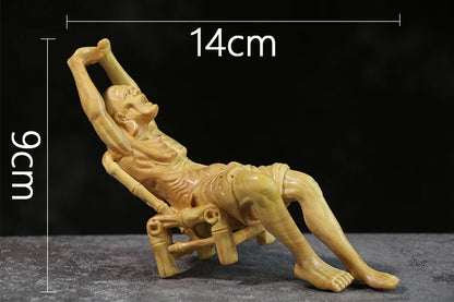 Boxwood 14cm Elder Lohan Sculpture Solid Wood Statue Zen Feng Shui Buddha Statue Feng Shui Home Decor