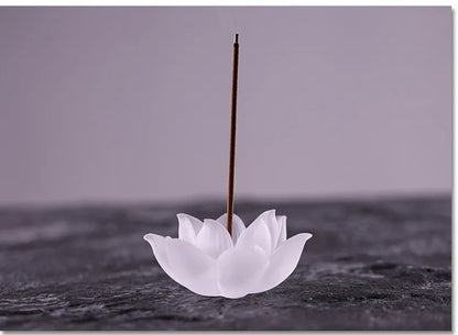 Colored glaze white lotus incense Stove Creative aromatherapy Zen incense burner