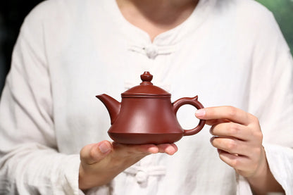 Zisha Teapot Yixing Handmade Pot, Kung-Fu Teaware, Purple Clay Drinkware for Puer Green, Black Dahongpao Yuli Purple Clay Teapot