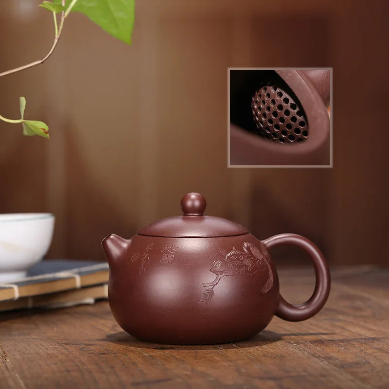 Zhuni Xishi Zisha Teapot, Handmade Pot, Kung-Fu TeawarePurple Clay, Drinkware for Puer Green and Black Chinese Tea