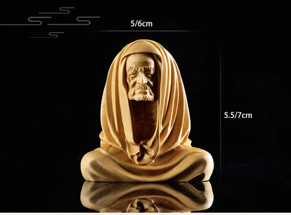 Boxwood Sculpture, Sitting Zen Buddha Statue, Feng Shui, Home Decoration, Dharma, 5cm, 7cm