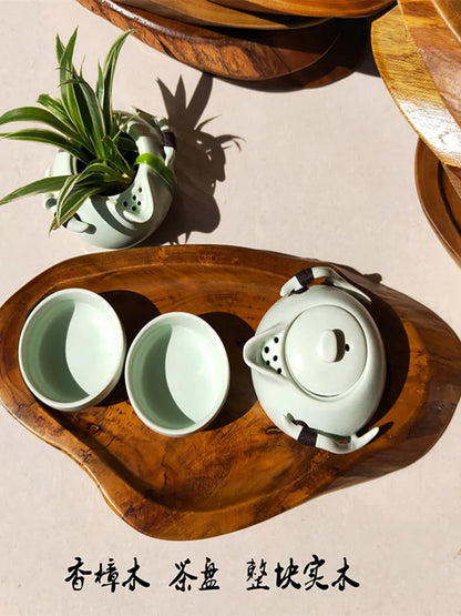 Balsam Camphor Wood Whole Wooden Drainage Water Storage TeaSet Drawer Tea Board Kung Fu Tea Tray Chinese Tea Ceremony Tools