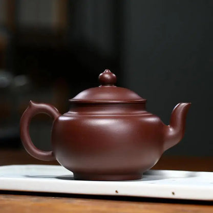 Purple Zhuni Engraved Teapot With Laughing Sakura Zisha Teapot Yixing Handmade Pot Kung-fu Teaware  Purple Clay Drinkware  Puer