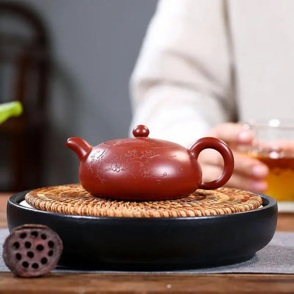 Half Moon Purple Clay Teapot Zisha Yixing Handmade Pot, Kung-Fu TeawarePurple Drinkware for Puer Green Black Chinese Tea