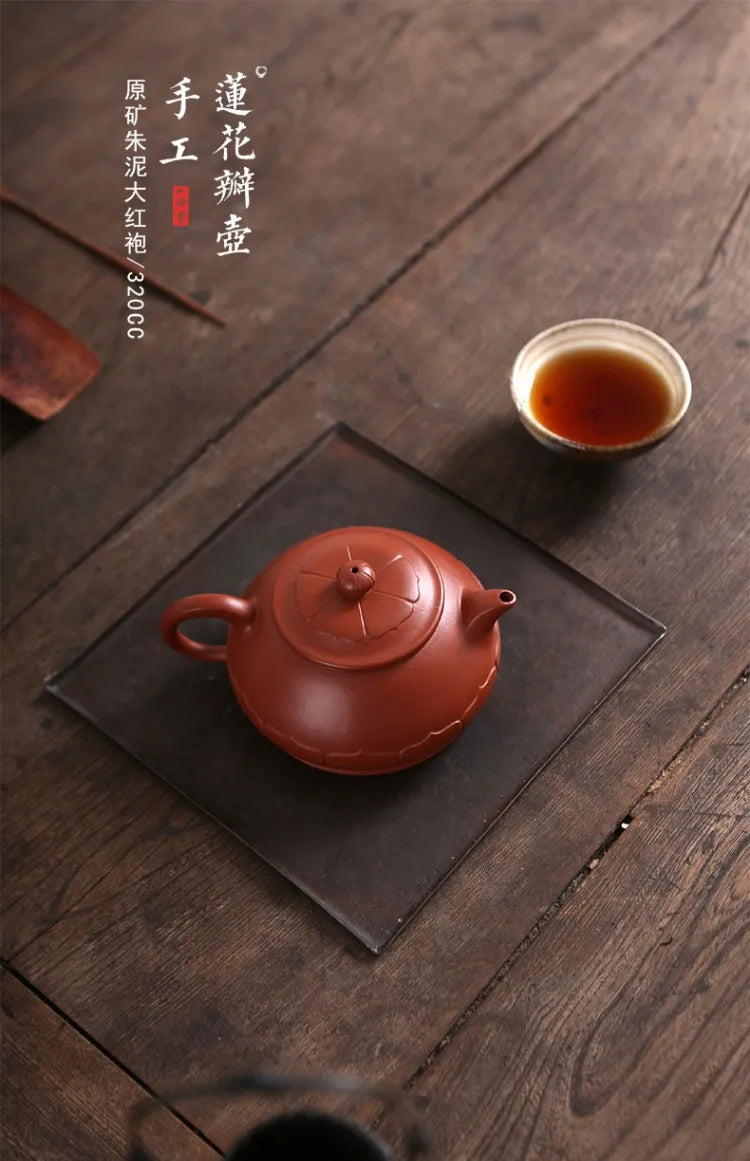 Yishuitang Yixing purple clay teapot tea set original mine handmade small coal kiln vermilion petal teapot 320ml
