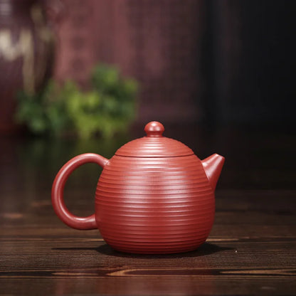 Hand Carved Thread Dragon Egg Teapot, Zisha Teapot, Yixing Handmade Pot, Kung-Fu Teaware, Purple Clay, Drinkware for Puer Green