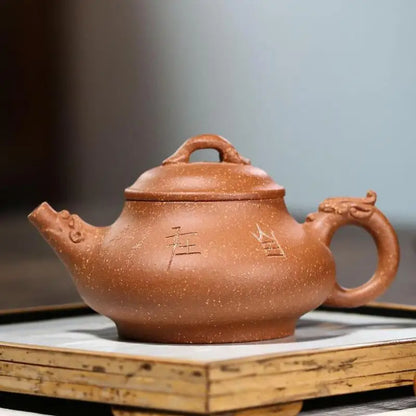 Handmade Yixing Clay Teapot, Duan Ni Long, Zisha Teapot, Kung-Fu Teaware, Purple Clay, Drinkware for Puer, Green, Black