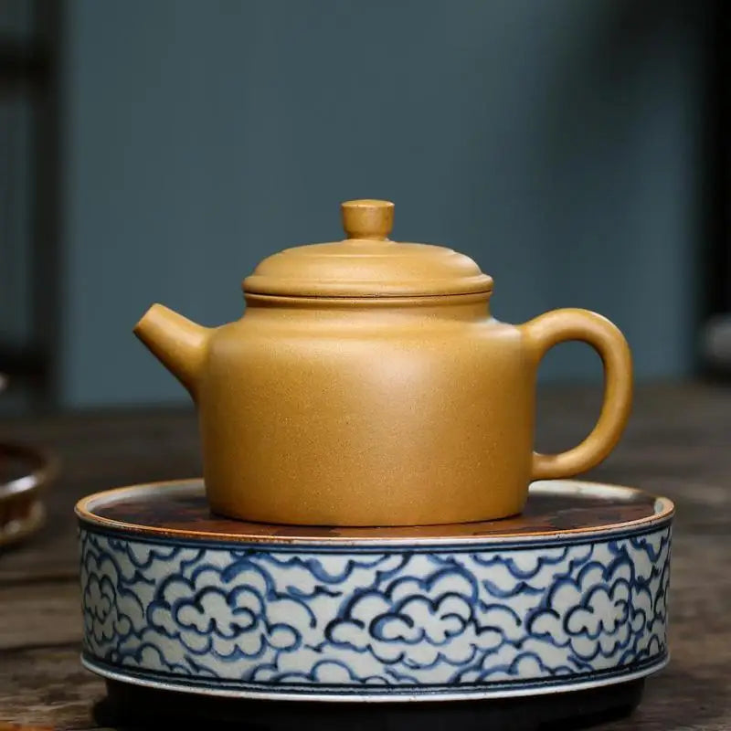 Big De Zhong Zisha Kettle, Yixing Handmade Pot, Kung-Fu Teaware, Purple Clay, Drinkware for Puer Green and Black, 400ml