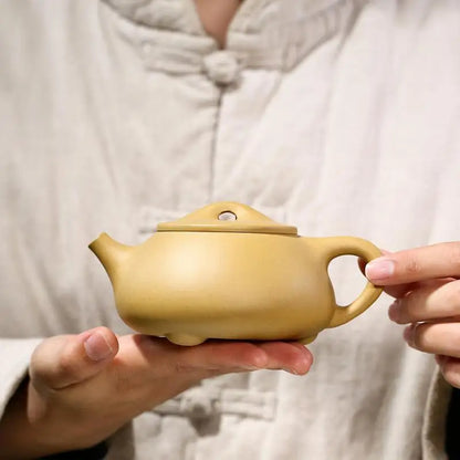 Gold Section Mud of The Original Ore Kong Jingzhou Stone Scoop Pot Zisha Teapot, Yixing Handmade Kung-Fu Teaware Purple Clay