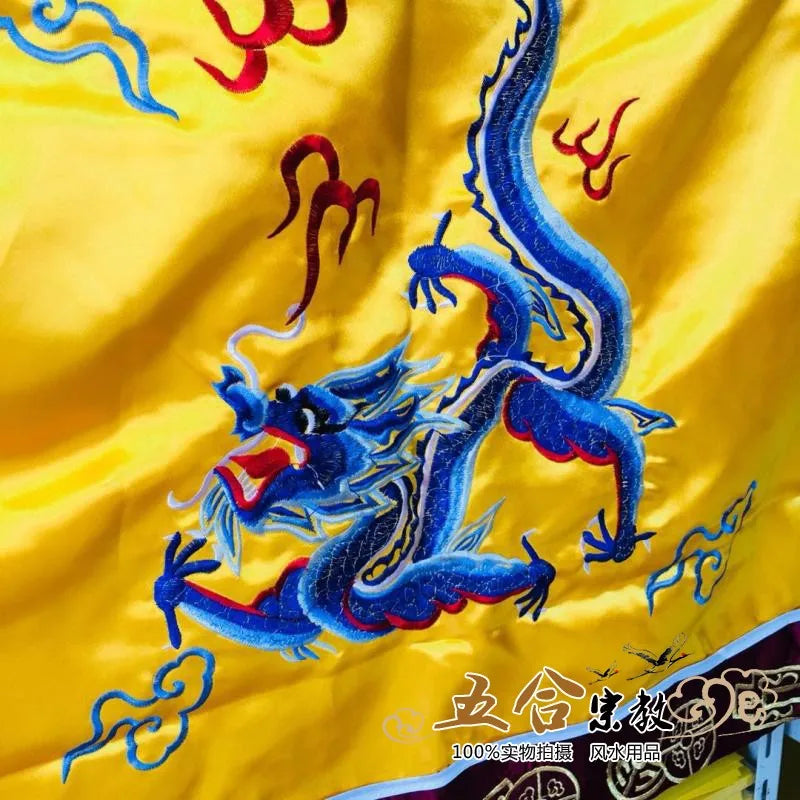 HOME Ancestral hall Temple Taoist Buddhism master monks Wan FA Zong altar QING Dragon White tiger Eight Diagrams table cover