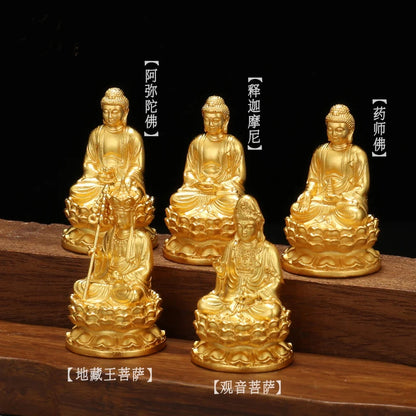 HOME CAR pocket gold-plating Goddess Guanyin Bodhisattva safety Small Buddha statue Amulet healthy Effective protection luck
