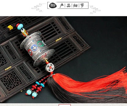 HOME CAR pocket travel Buddhist Exorcise evil spirits efficacious Mascot Tibetan Buddhism Prayer wheel FENG SHUI hanging Amulet