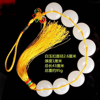 HOME Courtyard lobby living room GOOD LUCK talisman exorcise evil spirits White jade eight Safety buckle Hanging ornament