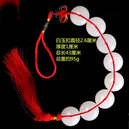 HOME Courtyard lobby living room GOOD LUCK talisman exorcise evil spirits White jade eight Safety buckle Hanging ornament