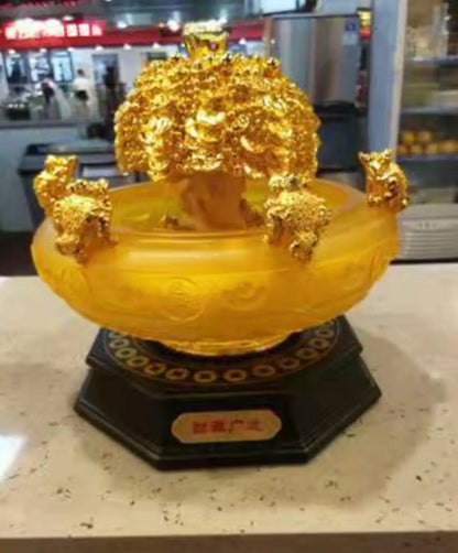HOME Deco Store shop company office Recruit money GOOD luck ZHAO CAI JIN CHAN Fortune Money tree FENG SHUI talisman gold statue