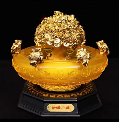HOME Deco Store shop company office Recruit money GOOD luck ZHAO CAI JIN CHAN Fortune Money tree FENG SHUI talisman gold statue