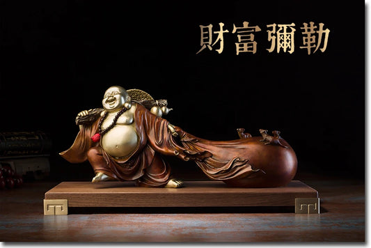 HOME LIVING ROOM TOP Decor ART --50CM HOT SALE  LARGE ART Budai Maitreya Buddha Fortune Buddha FENG SHUI bronze statue sculpture