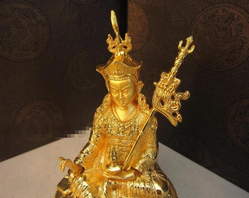 HOME OFFICE CAR SHOP worship buddha statue Exorcise evil spirit Bring good luck Padmasambhava Guru Rinpoche gold buddha statue