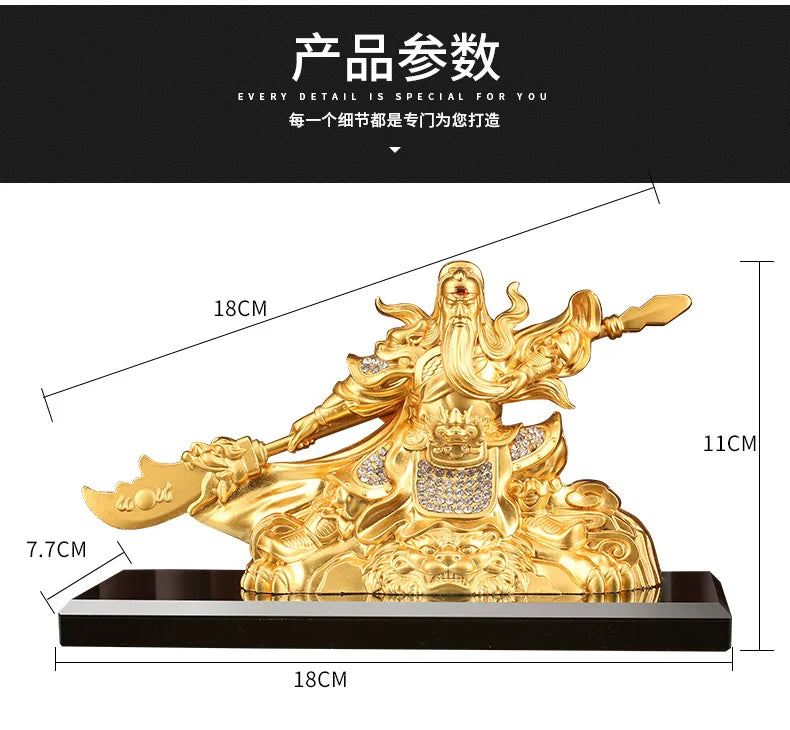 HOME OFFICE Company SHOP CAR Efficacious Money Drawing thriving business Diamonds GUAN GONG God of Wealth FENG SHUI BRASS statue