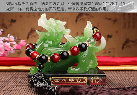 HOME OFFICE Company SHOP CAR Efficacious thriving business good luck Money Drawing Resin jade Dragon PI XIU FENG SHUI statue