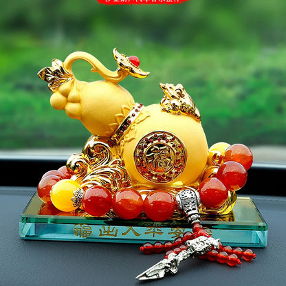 HOME OFFICE Company SHOP CAR TOP Efficacious Money Drawing thriving business Lucky gold RU YI gourd FENG SHUI crystal statue