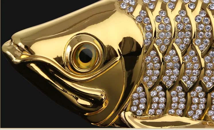 HOME OFFICE company SHOP CAR TOP Good Efficacious Talisman Money Drawing Diamonds Arowana Golden Fish FENG SHUI brass statue