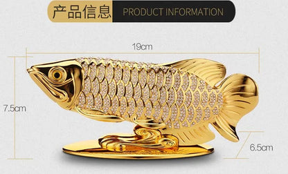 HOME OFFICE company SHOP CAR TOP Good Efficacious Talisman Money Drawing Diamonds Arowana Golden Fish FENG SHUI brass statue
