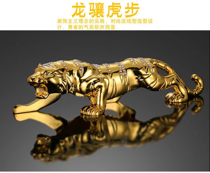 HOME OFFICE company SHOP CAR TOP Good Efficacious Talisman Money Drawing Diamonds Golden Tiger FENG SHUI brass statue