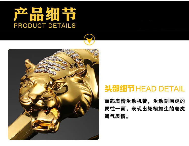 HOME OFFICE company SHOP CAR TOP Good Efficacious Talisman Money Drawing Diamonds Golden Tiger FENG SHUI brass statue